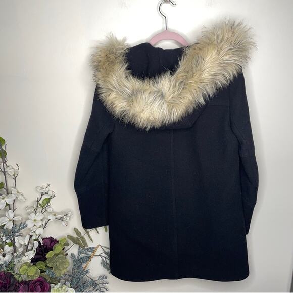 J. CREW Chateau Parka Italian Stadium Cloth Wool Black - Picture 4 of 7